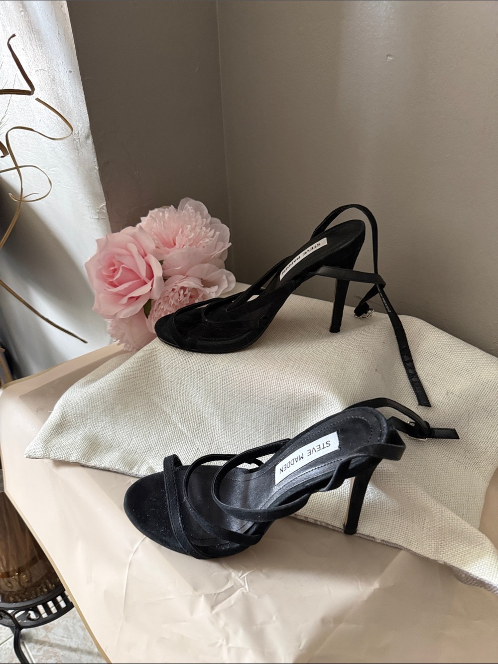 Steve Madden Black Strappy High Heel Sandals